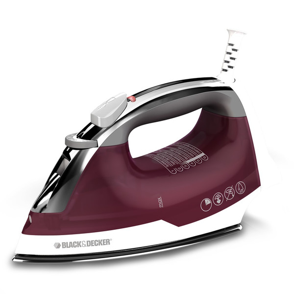 Black & Decker QuickPress Steam iron Stainless Steel soleplate Пурпурный