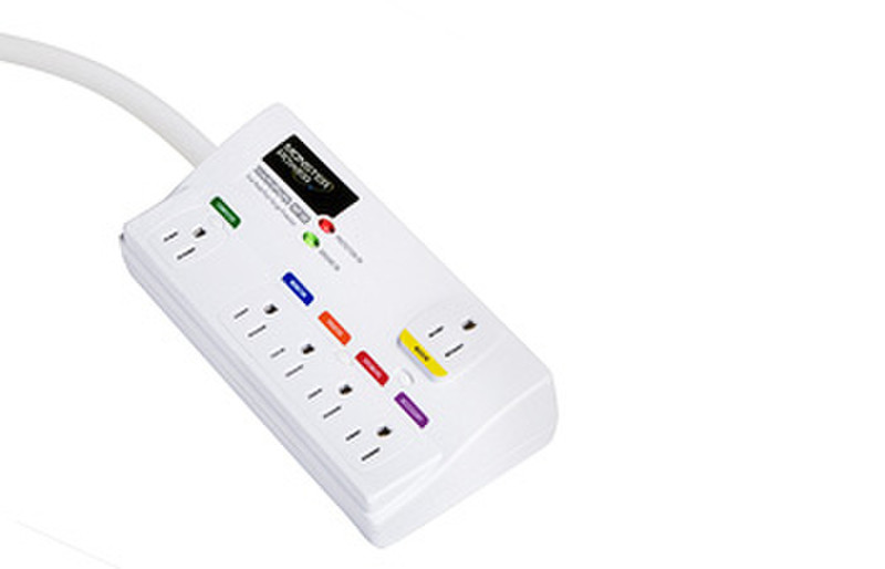 Monster Power Digital PowerCenter MDP 6AC outlet(s) White surge protector