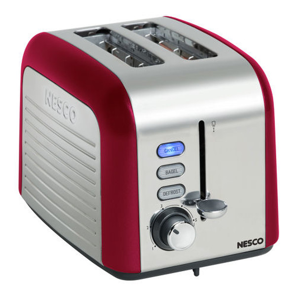 Nesco T1000-12 2ломтик(а) 1000Вт Красный, Cеребряный тостер
