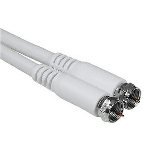 Hama Satellite Connection Cable, F-Plug - F-Plug, 10 m, white 10м Белый коаксиальный кабель