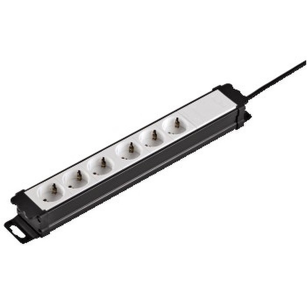 Hama Distribution Panel Mid Class, 6 way, 45° 6AC outlet(s) 2m Black,White surge protector