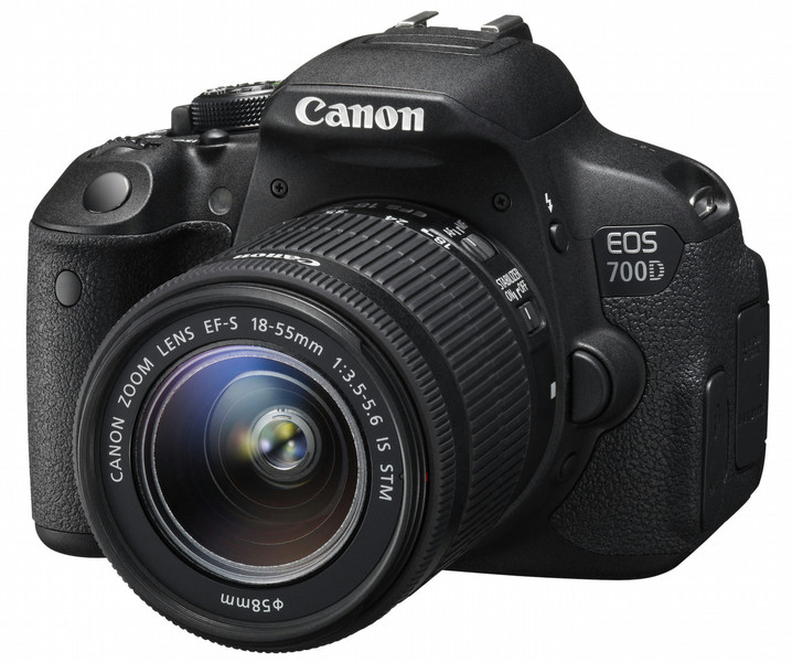 Canon EOS 700D + EF-S 18-55mm Однообъективный зеркальный фотоаппарат с объективом 18МП CMOS 5184 x 3456пикселей Черный