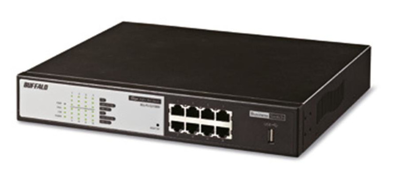 Buffalo BSL-PS-G2108M-EU L2 Gigabit Ethernet (10/100/1000) Power over Ethernet (PoE) 1U Черный сетевой коммутатор