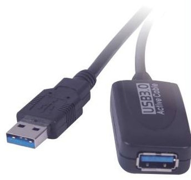 PremiumCord USB 3.0, A/M-A/F, 5m 5м USB A USB A Черный