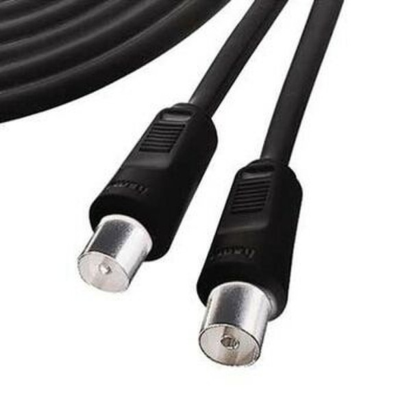 Hama SAT Cable Coaxial Male Plug - Coaxial Female Jack, 1,5 m, Digital 1.5m Black coaxial cable