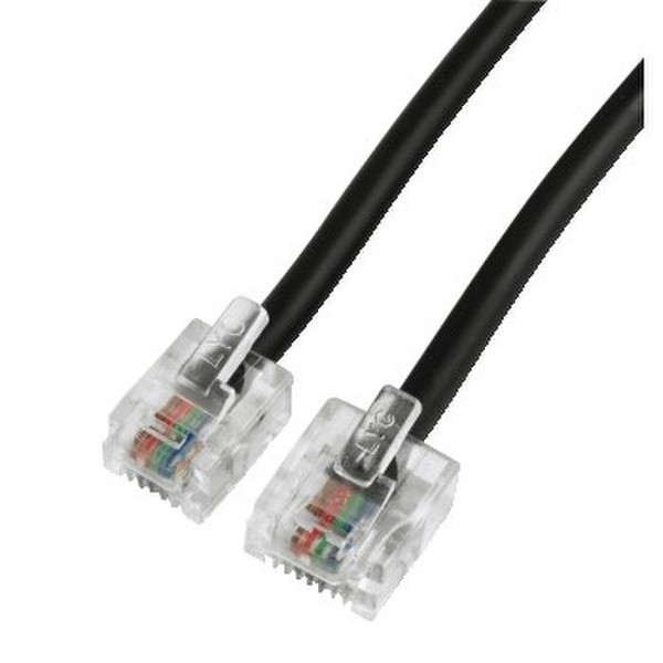 Hama Modular Plug 6p4c - Modular Plug 8p4c, 15 m 15м Черный телефонный кабель