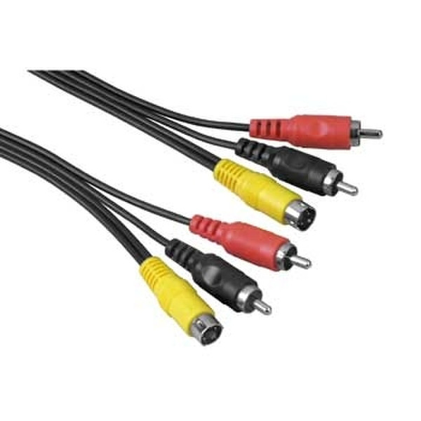 Hama Connecting Cable S-video/2 RCA plugs-S-video plug/2 RCA plugs,1.5m 1.5m RCA + S-Video Schwarz S-Videokabel