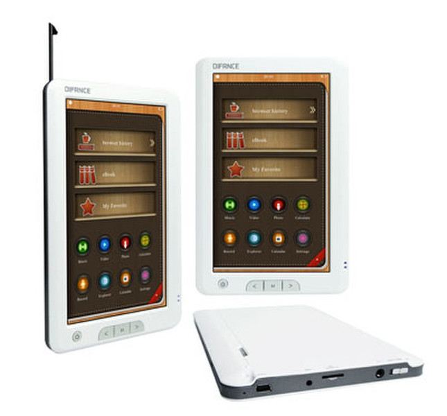 Difrnce EBT720 7Zoll Touchscreen 4GB Weiß eBook-Reader