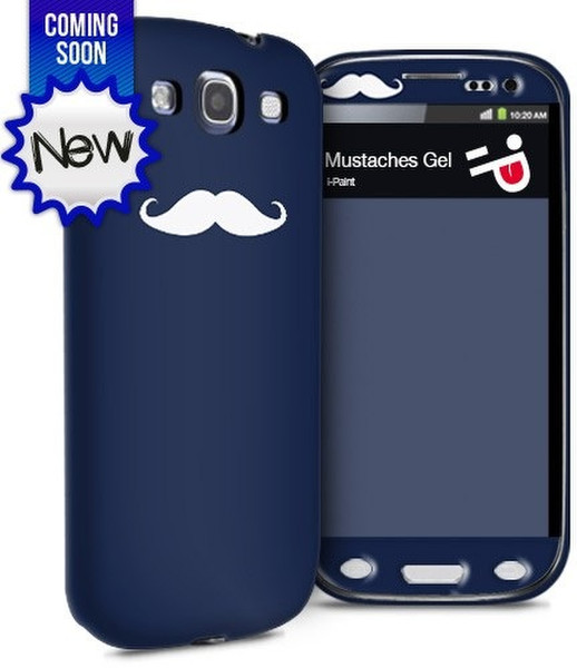 i-Paint Mustaches Case+Gel Cover case Синий, Белый