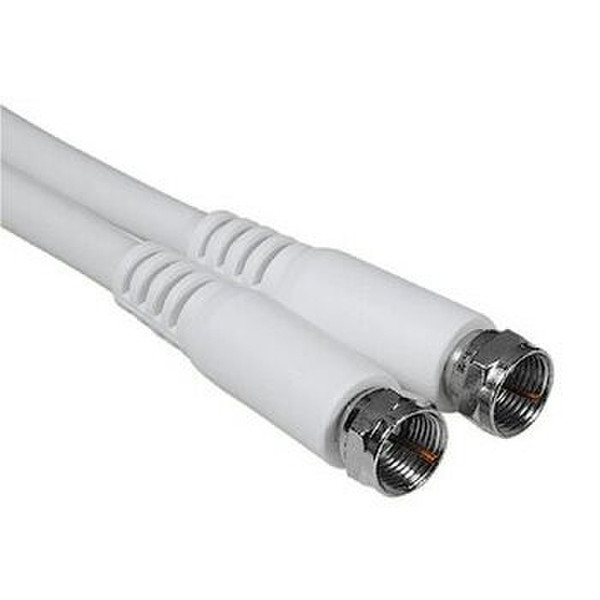 Hama llite Cable, F-Plug - F-Plug, 5 m 5m White coaxial cable
