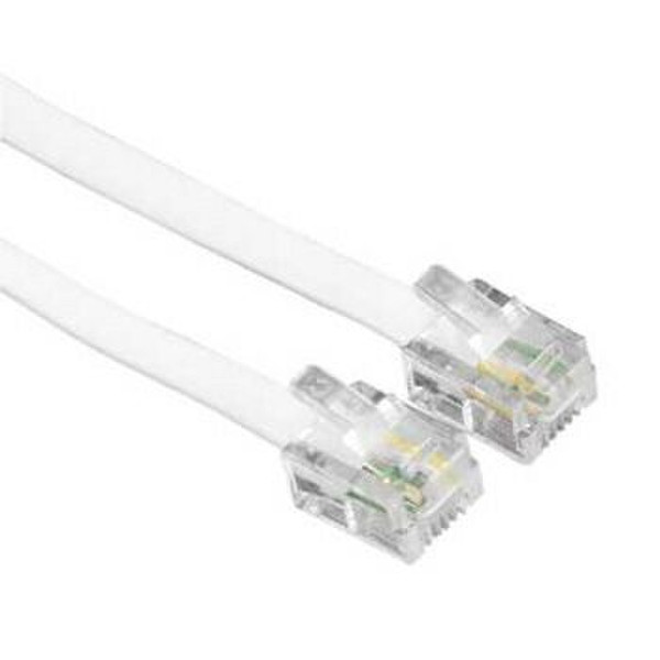 Hama Modular male plug (US6p4c) - modular male plug (US6p4c), white 15 15м Белый телефонный кабель