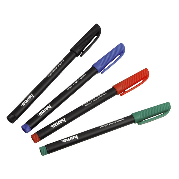 Hama CD/DVD Marker, set of 4 pieces, black-red-blue-green маркер