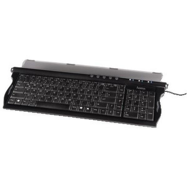 Hama Slimline Keyboard SL502 USB+PS/2 Black keyboard
