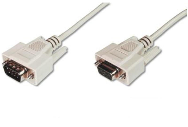 Digitus 10.0m D-Sub9 10m D-Sub9 D-Sub9 Beige Serien-Kabel