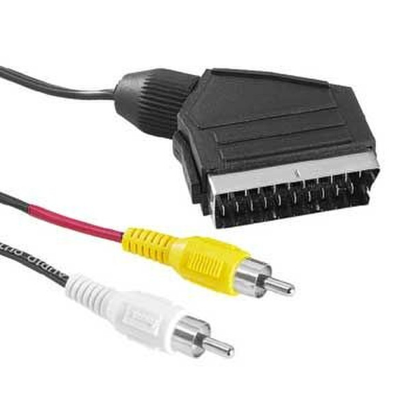 Hama Video Connecting Cable 2 RCA Male Plugs-Scart Male Plug (Audio/Video) , 2 m 2m 2 x RCA SCART (21-pin) Black