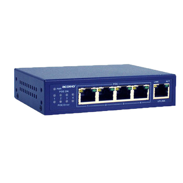 4XEM 4XLS5004P255 Неуправляемый Power over Ethernet (PoE) Синий сетевой коммутатор