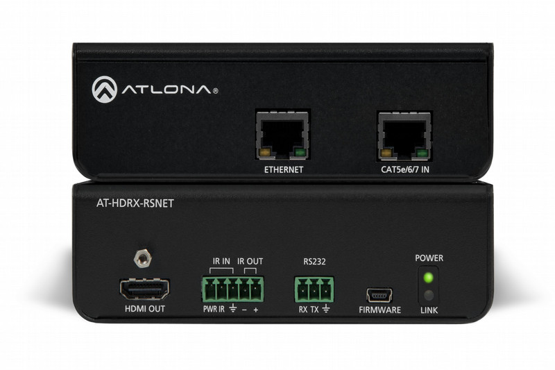 Atlona AT-HDRX-RSNET AV receiver Black AV extender