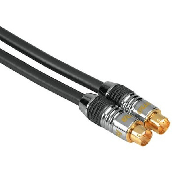 Hama Connection Cable S-Video Plug - S-Video Plug, chromium, 5 m 5m S-Video (4-pin) S-Video (4-pin) Schwarz S-Videokabel