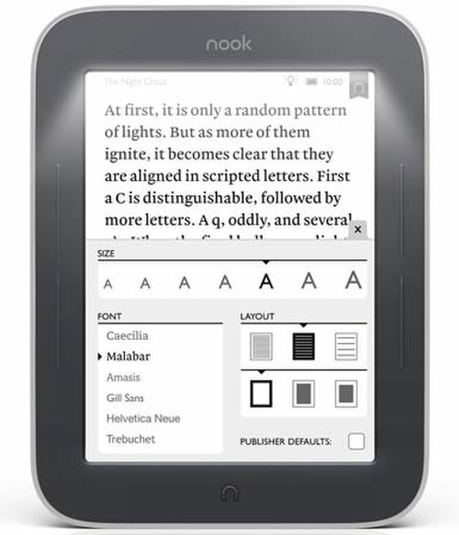 Barnes & Noble Nook 6" Touchscreen Wi-Fi Black e-book reader