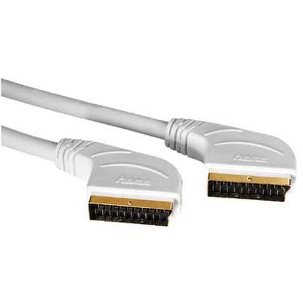 Hama Connecting Cable Scart Plug - Plug, 1.5 m, white 1.5м SCART (21-pin) SCART (21-pin) Белый SCART кабель
