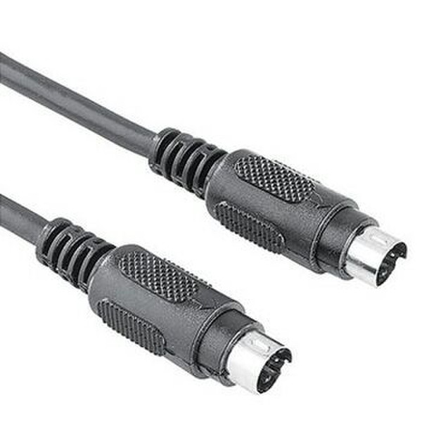 Hama Video Connecting Cable 4-pin S-VHS Male Plug (Vibre Optic), 2 m 2m S-Video (4-pin) Black S-video cable