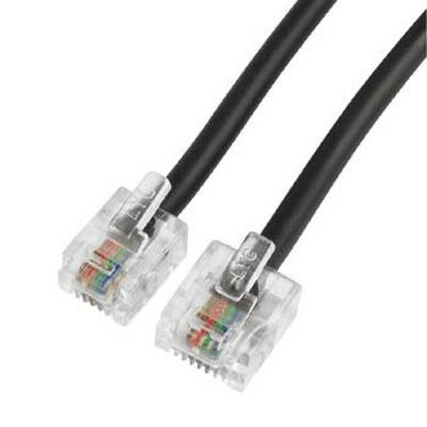 Hama Modular Plug 6p4c - Modular Plug 8p4c, 6m, Black 6m Black telephony cable
