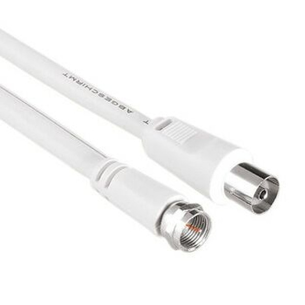 Hama Satellite Connection Cable, F-Plug - Coaxial Socket, 1.5 m 1.5м Белый коаксиальный кабель