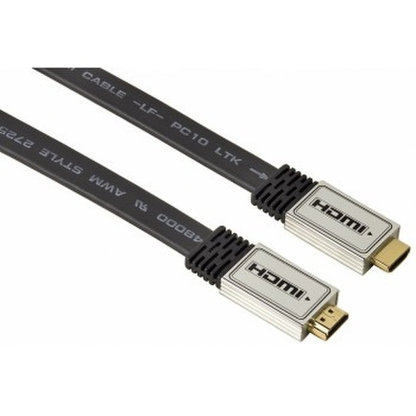 Hama Flat Ribbon Cable HDMI Plug - HDMI Plug, 0.75 m, black 0.75m HDMI HDMI Black HDMI cable