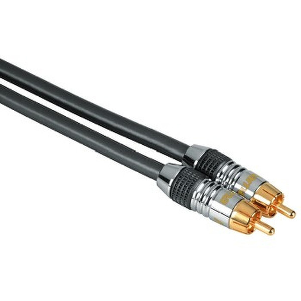 Hama Connection Cable RCA(phono) Plug-RCA (phono) Plug, digital, chrome, 1.5 m 1.5м Черный кабель для фотоаппаратов