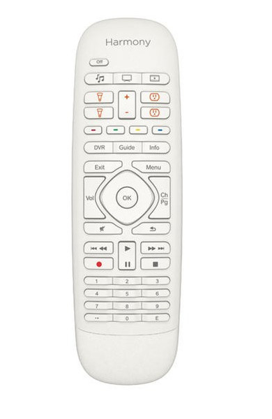 Logitech 915-000215 Инфракрасный беспроводной Нажимные кнопки Белый пульт дистанционного управления