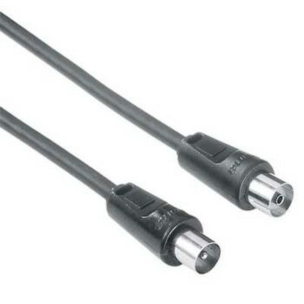 Hama Antenna Cable Coaxial Male Plug - Coaxial Female Jack, 3 m, 85 dB 3m M F Black coaxial cable