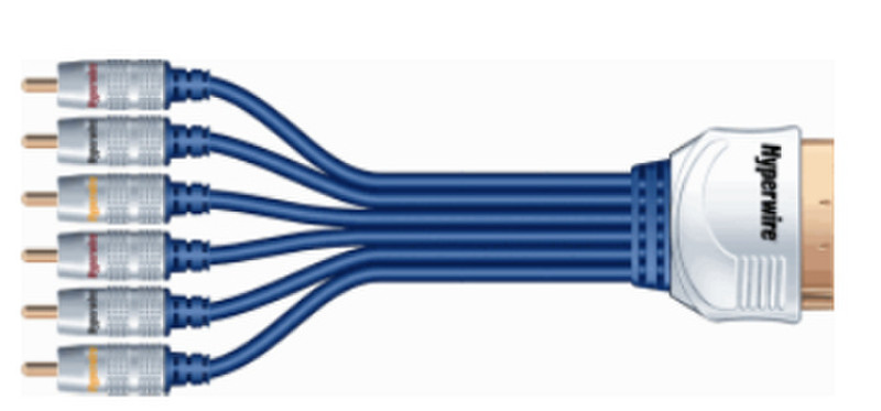 Electrobot HW0242 1.5м 6 x RCA SCART (21-pin) Синий, Cеребряный адаптер для видео кабеля