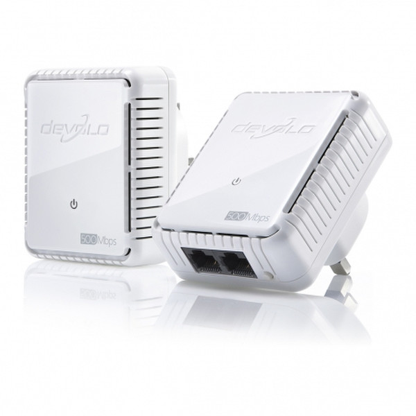 Devolo dLAN 500 duo, StarterKit 500Мбит/с Подключение Ethernet Белый 2шт PowerLine network adapter