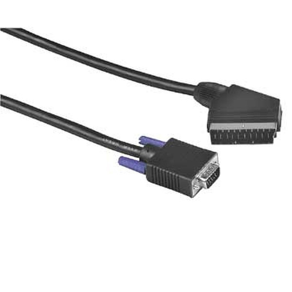 Hama Video Connecting Cable, Scart Plug - HDD Plug, 15-pin, 5m 5m VGA (D-Sub) SCART (21-pin) Black