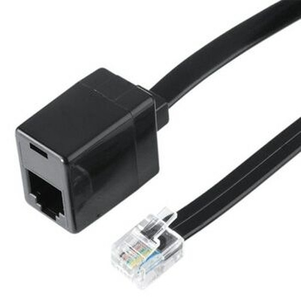 Hama Modular plug US6P6C - modular jack US 6P6C 6m Black telephony cable