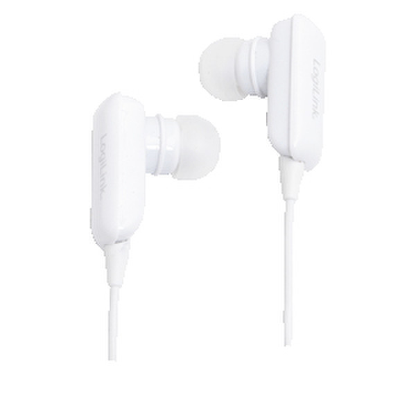 LogiLink BT0025 Binaural Ohrbügel, im Ohr Weiß Mobiles Headset