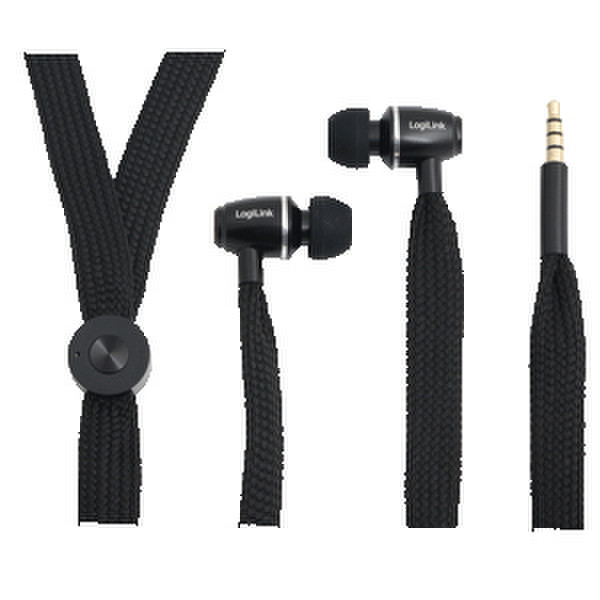 LogiLink HS0025 In-ear Binaural Black mobile headset