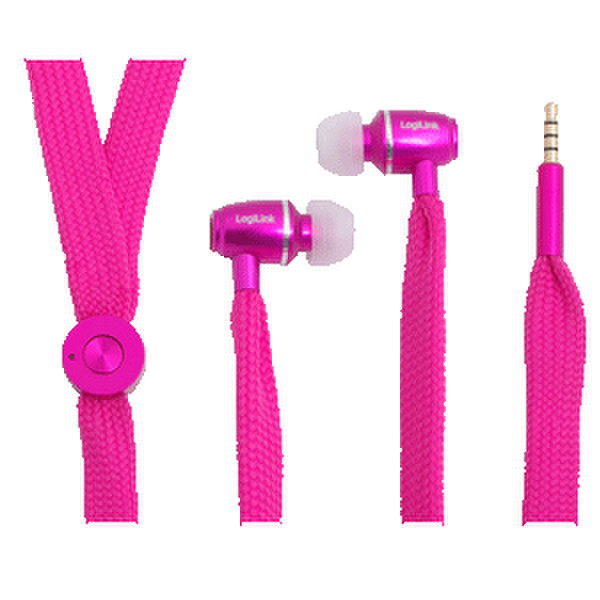 LogiLink HS0026 In-ear Binaural Pink mobile headset