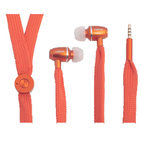 LogiLink HS0027 In-ear Binaural Orange mobile headset
