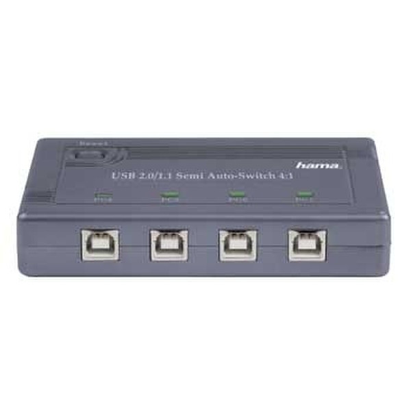 Hama USB 2.0 Data Switch 480Mbit/s Grey interface hub