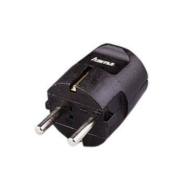 Hama Plug Earth Contact, black Black power adapter/inverter