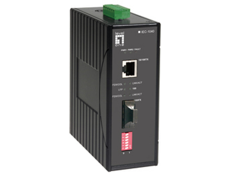 LevelOne 10/100 Industrial Media Converter, SC SM 40KM -40 ~ 75C network media converter