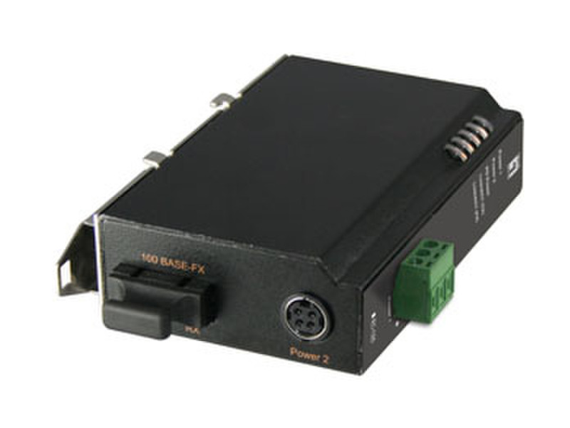 LevelOne 10/100 Industrial Media Converter w/ 30W PoE PSE, SC SM 20KM -10 ~ 60C network media converter