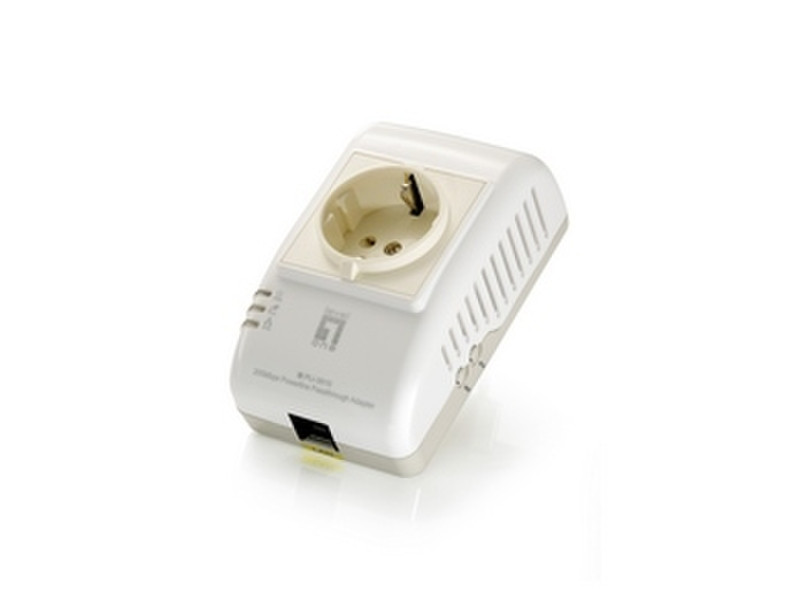 LevelOne 200Mbps Powerline Adapter with Mains Pass-Through