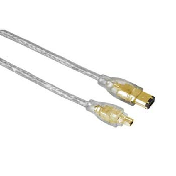Hama Digital Con. Cable, 4-pin IEEE1394 AV - 6-pin IEEE 1394 Male Plug, 2 m 2m firewire cable