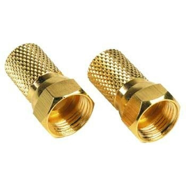 Hama F-Plug, 6.6 mm, 2 pieces Gold Drahtverbinder