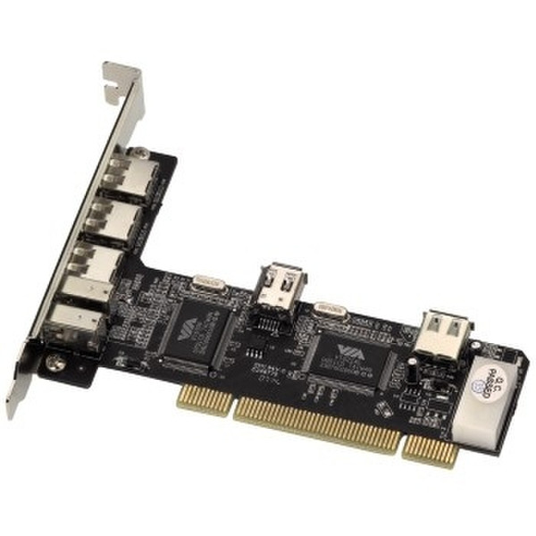 Hama USB 2.0 + IEEE 1394 FireWire Combo Card, PCI Внутренний 480Мбит/с сетевая карта