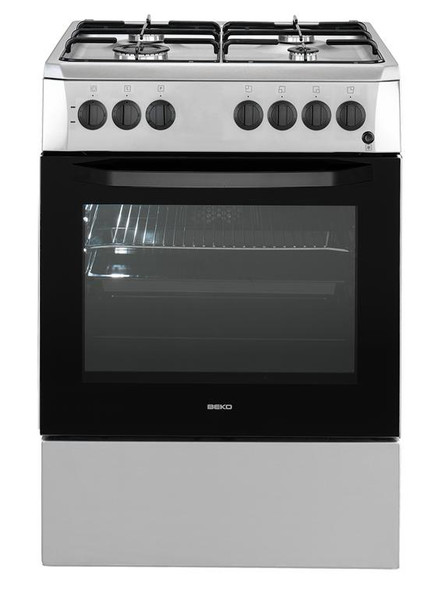 Beko CSE 62110 DX Отдельностоящий Gas hob A Черный, Нержавеющая сталь