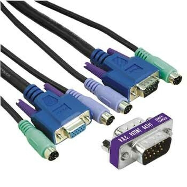 Hama KVM connection cable set PS/2 1.8м Черный кабель клавиатуры / видео / мыши