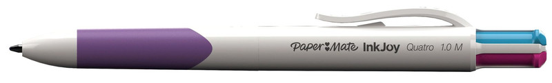 Papermate Inkjoy Quatro Clip-on retractable ballpoint pen Средний Синий, Зеленый, Пурпурный, Красный 12шт